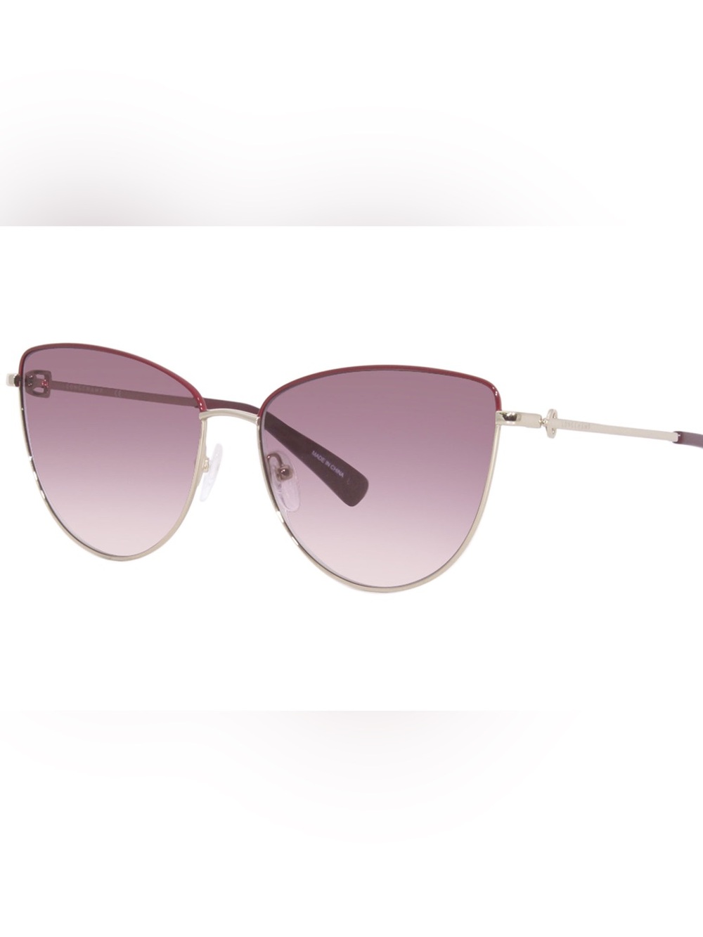 Longchamp Women's Red Gradient Lens Sunglasses with Gold Frame